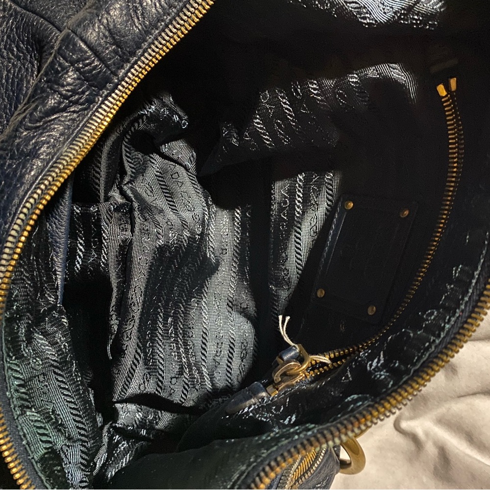 Large Navy Blue PRADA Hobo Bag - Picture 10 of 11